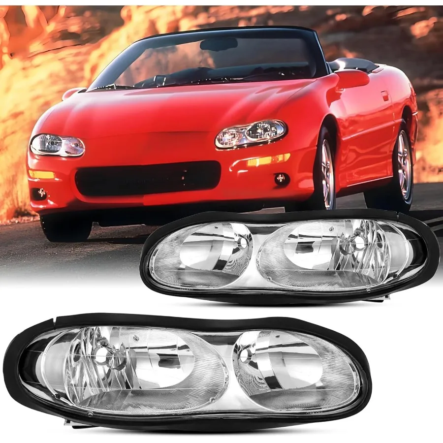 

Пара фар в сборе для 1998, 1999, 2000, 2001, 2002, четвертого поколения Chevy Camaro Z28 SS Coupe, трансформируемая галогенная сменная головка