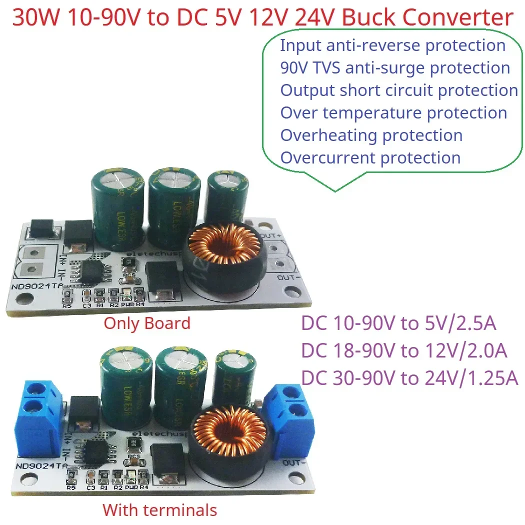 30W Ultra-large Tension Sotchi Tech 10-90V à 5V 12V 24V Buck DC-DC Convertisseur pour UPS EBike Voiture Électrique Nouveaux Véhicules D'énergie