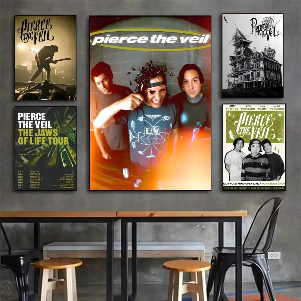Band Pierce the Veil Poster Durable HD PVC Wall Art - Waterproof Dustproof Easy Install For Home Cafe