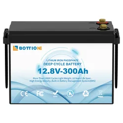 EU Stock BOTTIONE Lifepo4 Battery 12.8V 175Ah 300Ah Lithium Battery With BMS Solar Power System With Charger