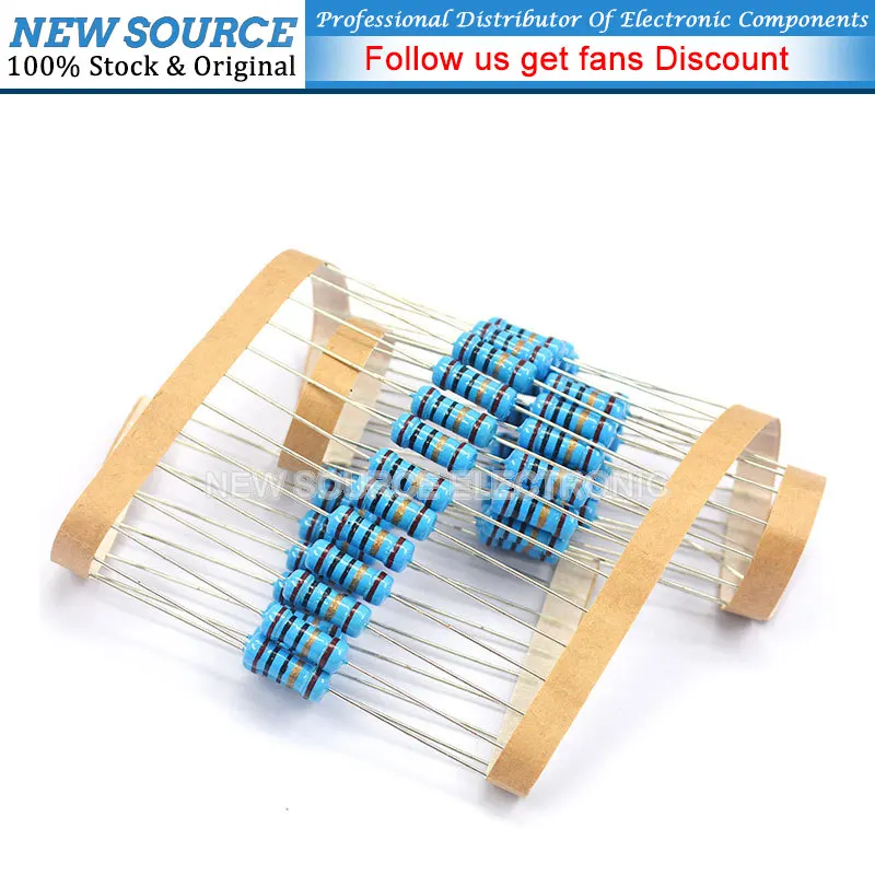 20pcs 1W Metal Film Resistor 1% 1R ~ 1M 1R 2R 10R 22R 47 100 330 Ohm 1K 4.7K 10K 22K 47K 100K 330K 470K 2R 10R 22R 47R 100R 330R