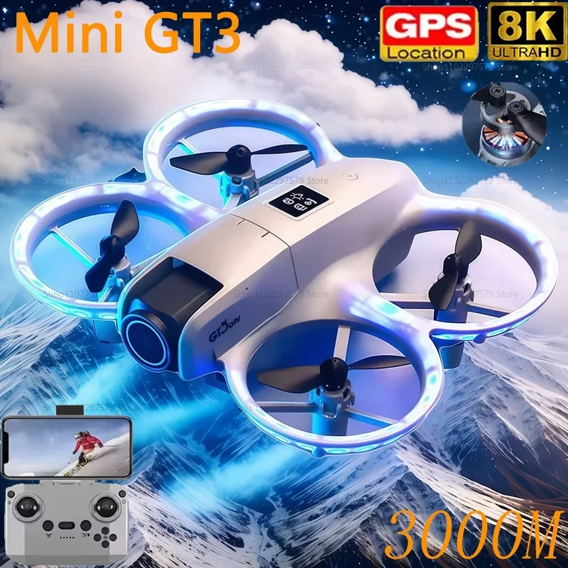 

2025 НОВЫЙ Дрон GT3 GPS FPV Профессиональный HD Аэрофотосъемка Пульт дистанционного управления Самолет 8K HD Двойная камера БПЛА Квадрокоптер Игрушки Подарки