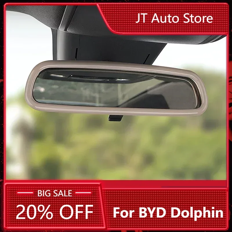 

New! Car Styling Inner Rearview Mirror Frame Decoration Cover Sticker For Byd Dolphin 2022 2023 Car Accessories