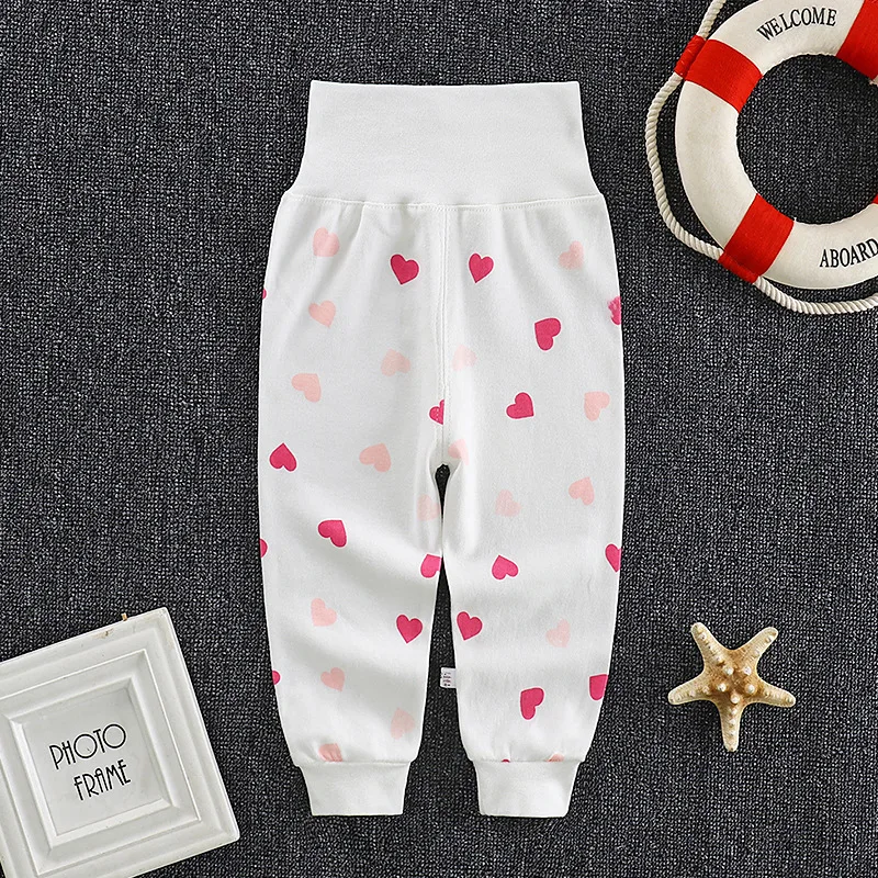 2023 Autumn Spring Newborn Baby Pants Girl Boy High waist Leggings Cotton Clothes Toddler Trousers Clothing Infant Kids PP Pants