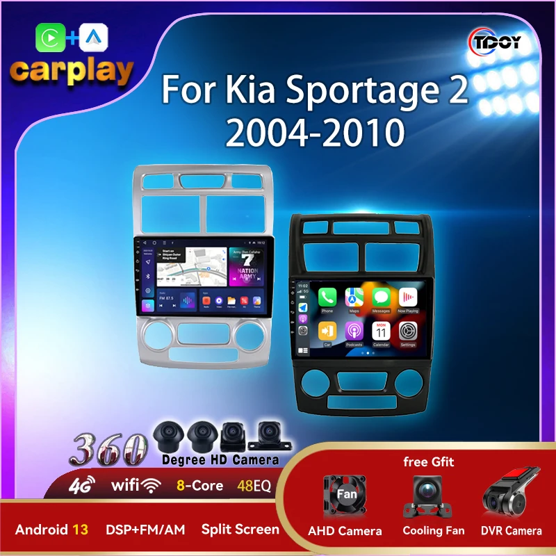 

Carplay Android Auto Wireless Multimedia Automotive Car Radio For Kia Sportage 2 2004-2010 Autoradio Car Video Player Subwoofer