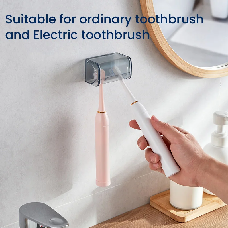 2 Slots Electric Toothbrush Holder Wall Mounted Toothbrush Storage Racks Punch Free Toothbrush Hanger Bathroom Accessories