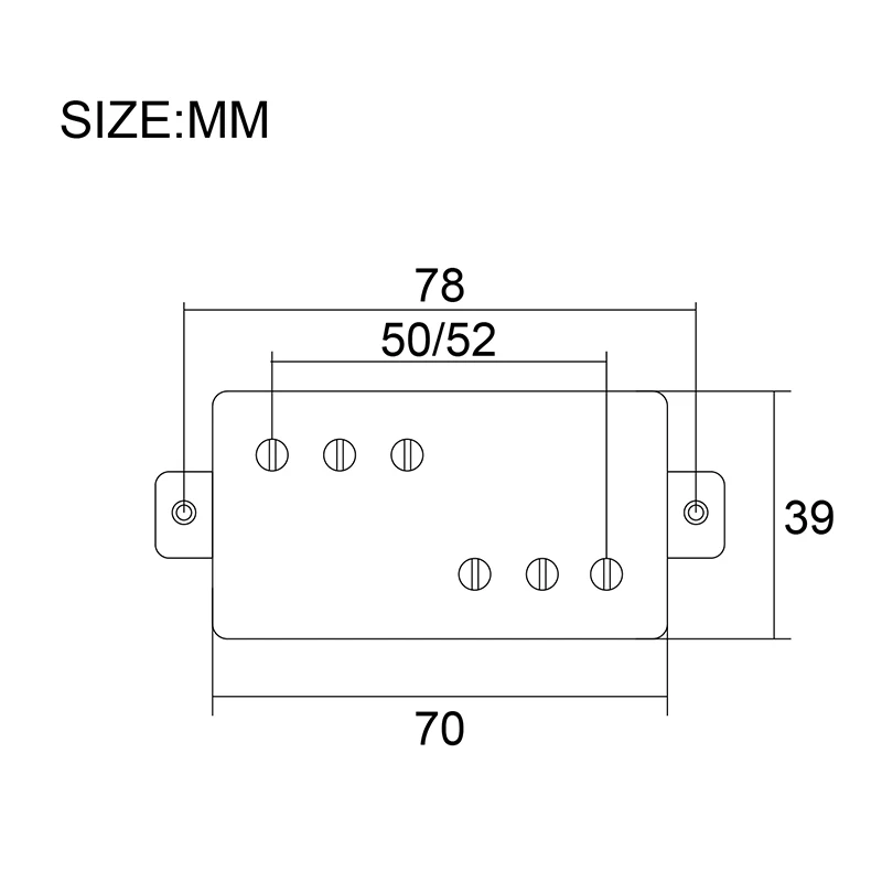 Brass Cover LP Guitar Humbucker Pickup, 4 Coil Cable 7.5K/15K Coil Splitting Pickup, Two Line, 3 + 3 Chrome