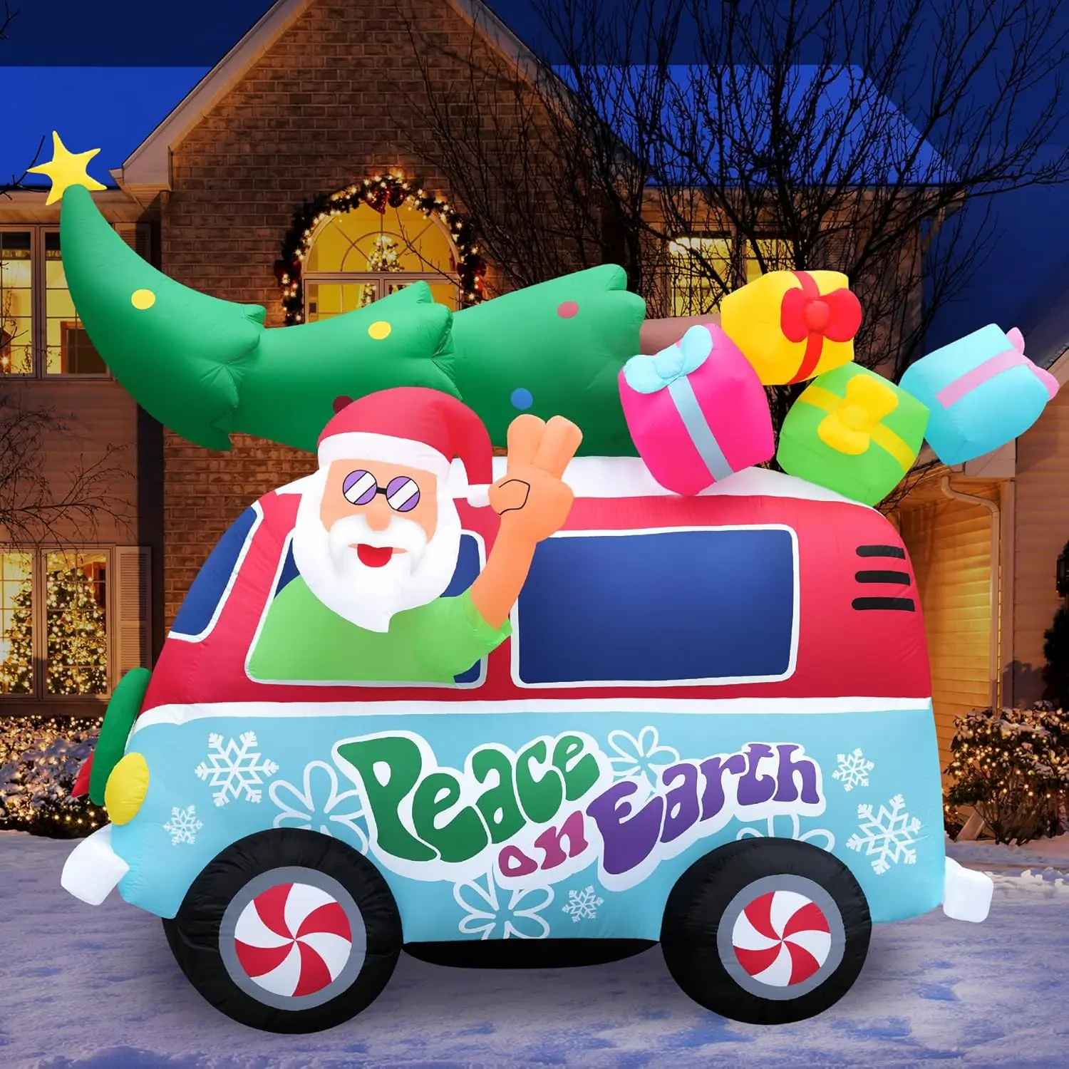 Outdoor Christmas Decorations Blow Up X-mas Decorations for Yard, Lawn & Garden Internal Lights & Built-in Fan image 3