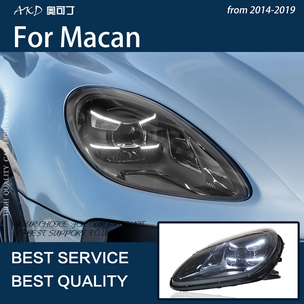 Car Lights For Macan 2014-2019 95B LED Auto Headlight Assembly Upgrade Matrix Design Projector Lens Signal Lamp Accessories