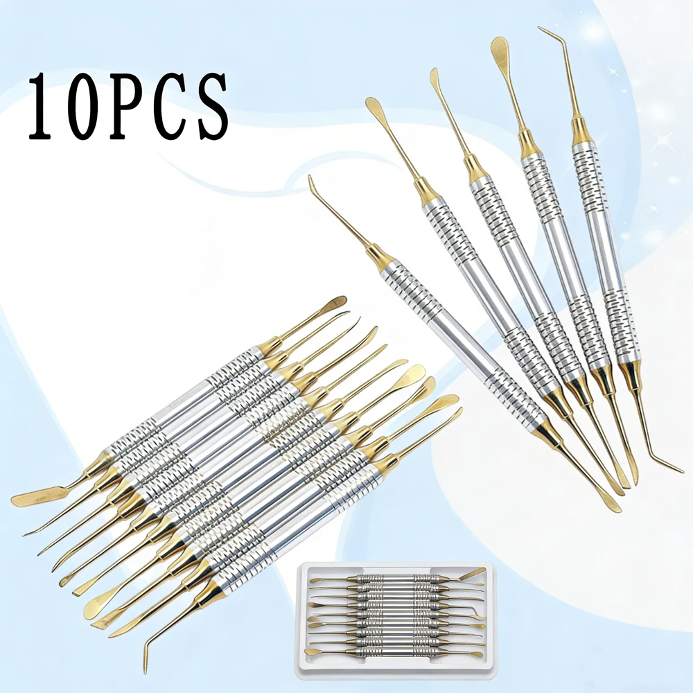 10 Pcs Dental Periosteal Elevator Set Stainless Steel For Implant Surgery Tissue Retraction Bone Contouring Surgical Tools