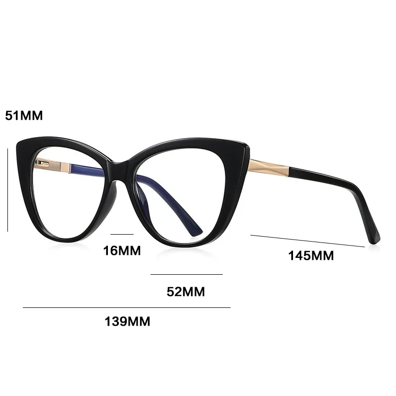 GOOJEE New Fashion TR90 Anti Blue Light Reading Glasses Women Cat Eye  Prescription Glasses Myopia Customize Hyperopia Eyewear