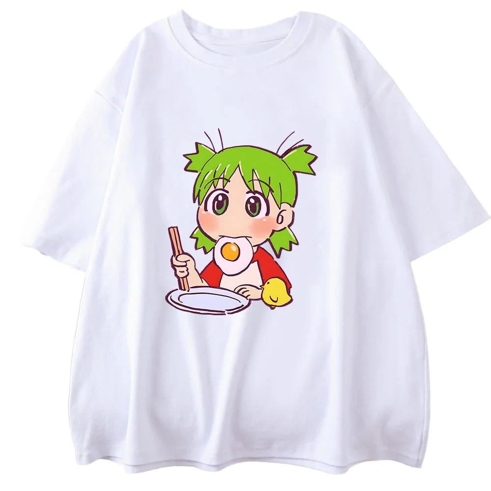 2025 الصيف الرجال Azumanga Daioh Yotsuba تي شيرت البيض المسلوق الدجاج تي شيرت 2025 القطن تي شيرت مانغا الشوكولاته Kawaii لطيف