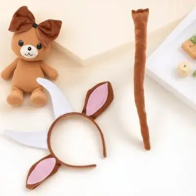 1 ensemble d'accessoires de Costume d'animal, bandeau avec gants à nœud papillon pour fête, Cosplay, mascarade de noël, accessoire de stand Photo de montagne