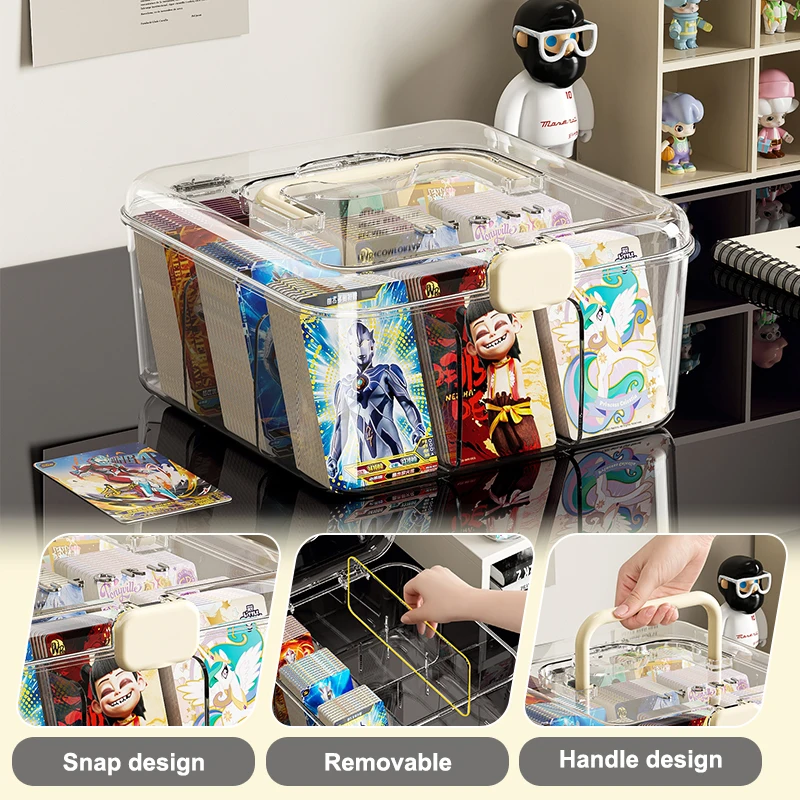 صندوق تخزين بطاقات UFORU، مقبض حزام شفاف مقاوم للغبار والرطوبة، صندوق فرز متعدد الوظائف محمول بسعة كبيرة #5