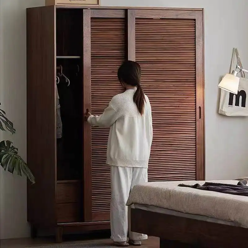 Tiroir marron armoires brillant pas cher européen gain de place armoires rangement chambre en bois A