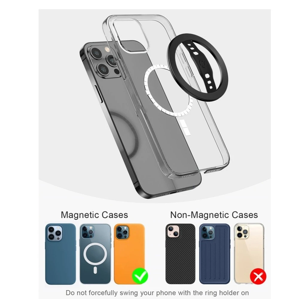 

Magnetic for Magsafe Phone Holder Ring Wireless Charging Car Phone Holder Multi-function Removable Phone Grip Stand Working