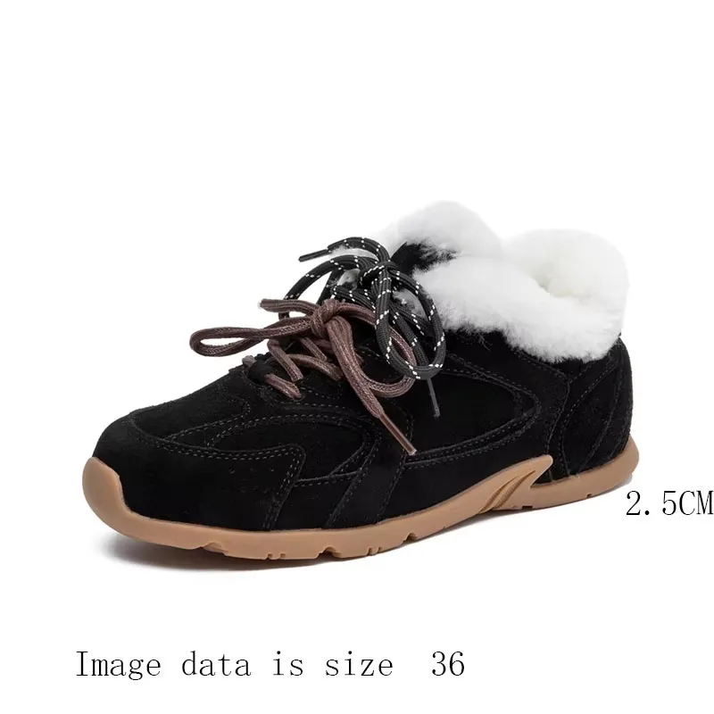 AIYUQI Women Winter Sneakers Genuine Leather 2024 New Non-slip German Training Shoes Women Large Size Flat Female Winter Shoes