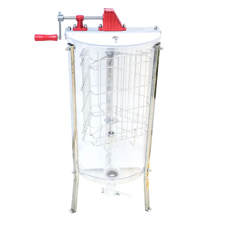 Transparent 3 Frame Acrylic Manual Honey Extractor