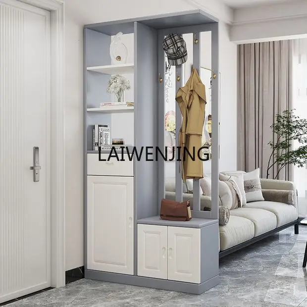 

HLZ solid wood entrance shoe cabinet integrated living room partition screen cabinet