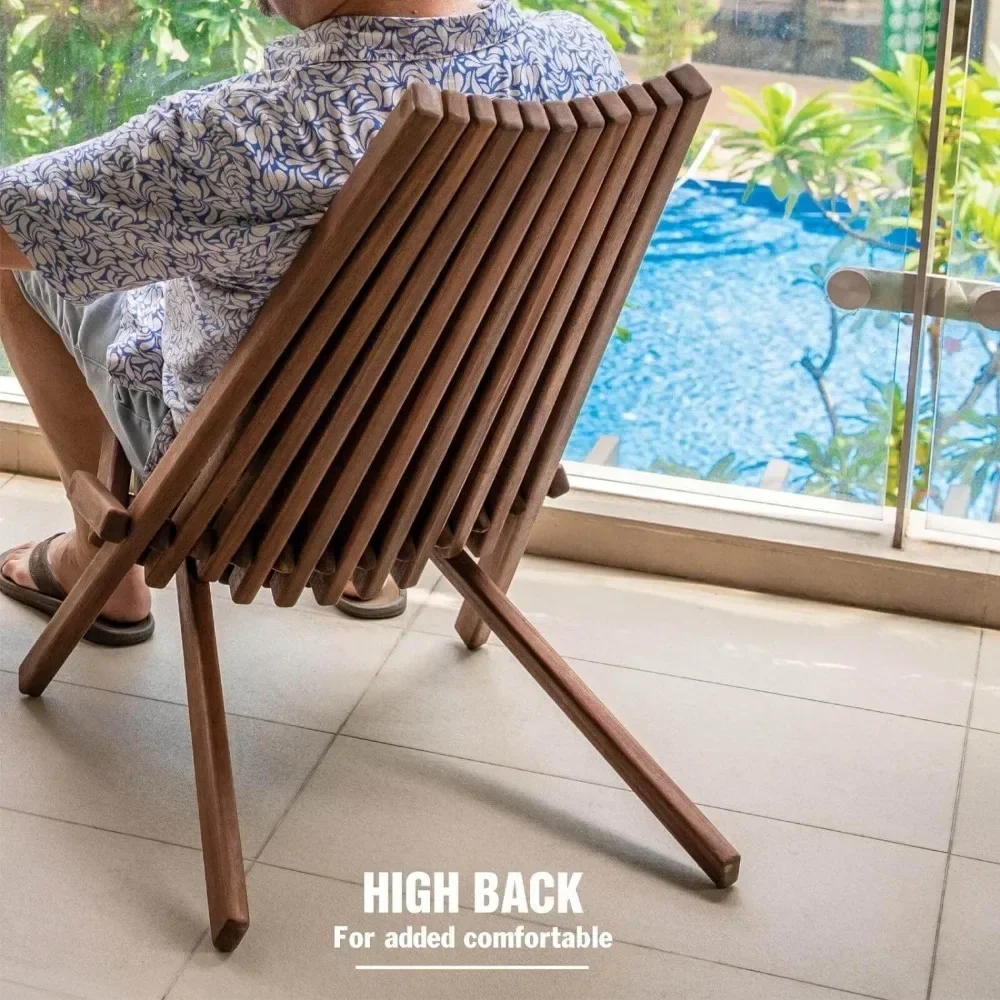 Outdoor wooden folding chairs, low profile wooden reclining chairs, leisure chairs, outdoor garden camping wooden folding chairs