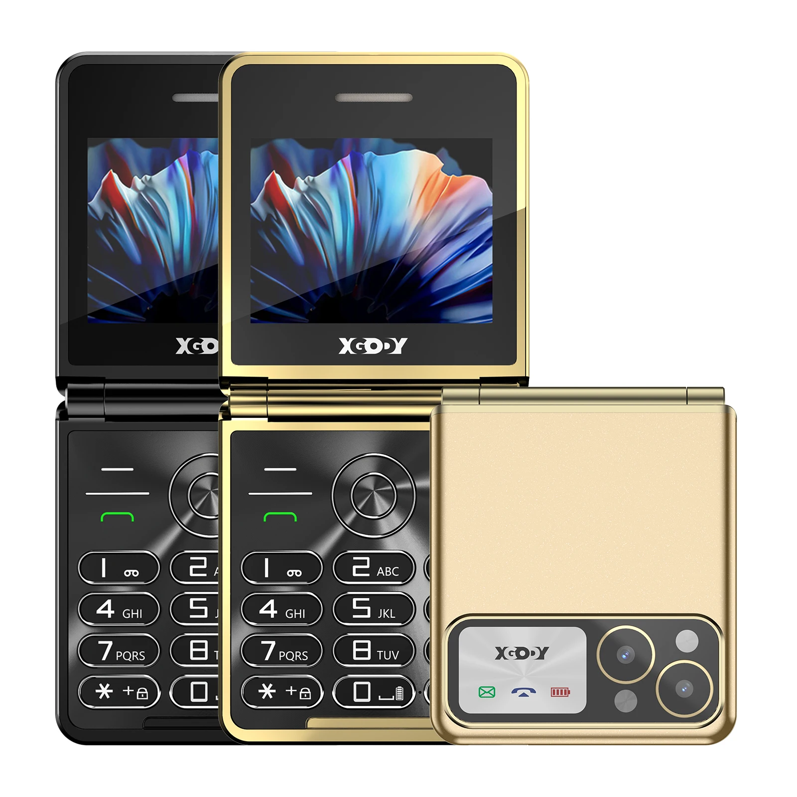 XGODY S200, 2,4-Zoll-Mini-Smartphone, 2 GB RAM, 16 GB ROM, Gesichts-ID, Standby 2G GSM Dual-SIM,