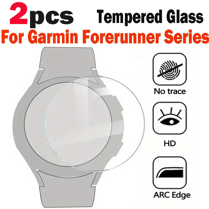 2pcs 9H HD Tempered Glass for Garmin Forerunner 55 235 245 Screen Protector for Forerunner 735 XT 645 745 935 945 955 965 Class