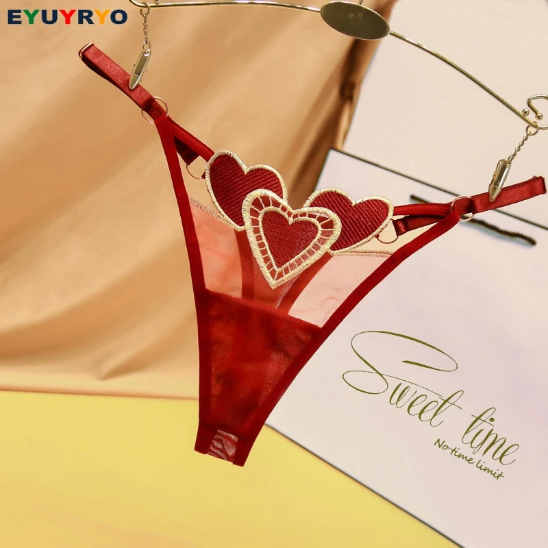 

EYUYRYO Brand Ladies Sexy Lingerie Women Thongs Underpanties Transparent G-String Female Underwear Adjustable Waist Mini Panties