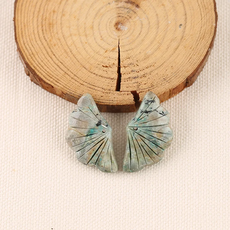 

B&F Handmade Chrysocolla Pendants, Genuine Natural stones beads, Unique Stones for jewelry & DIY Earring Beads