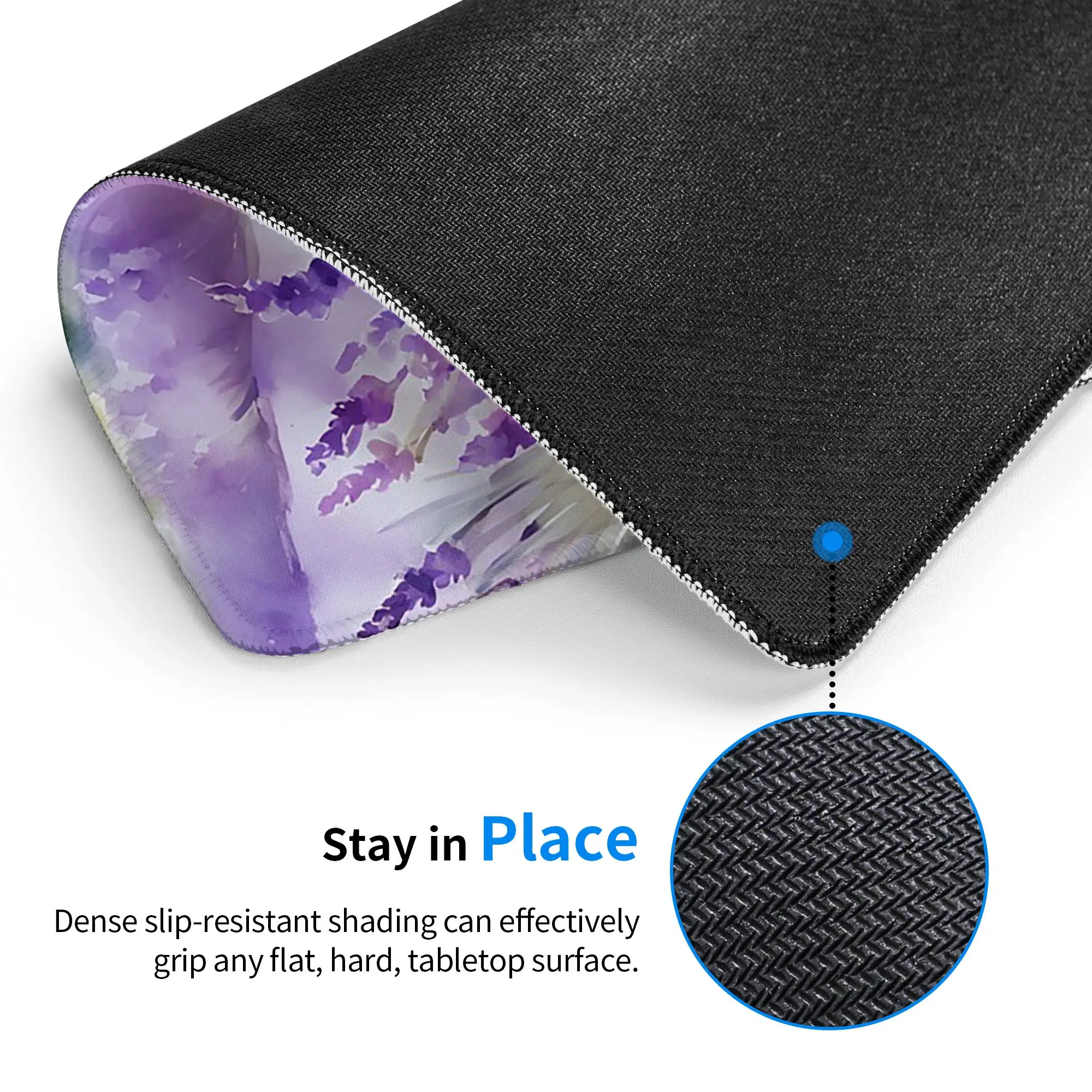 Purple Lavender Flowers Oil Painting Mouse Pad Computer Keyboard Mouse Mat Gamer PC Laptop Desk Mat Office Table Mats