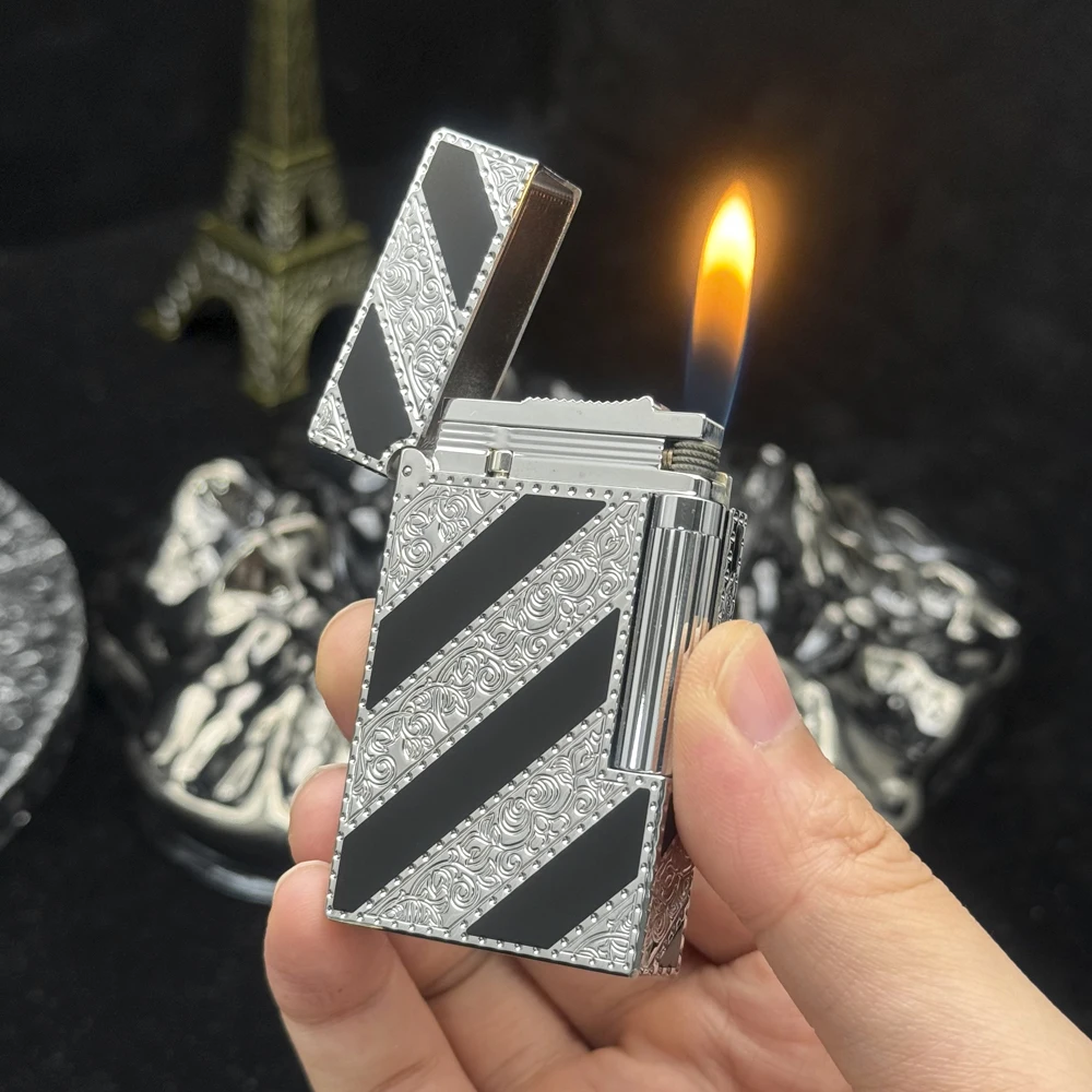 

Роскошная специальная зажигалка для мужчин с резными узорами, Парижская зажигалка для курильщиков, 100% латунная зажигалка для сигар, мужской подарок
