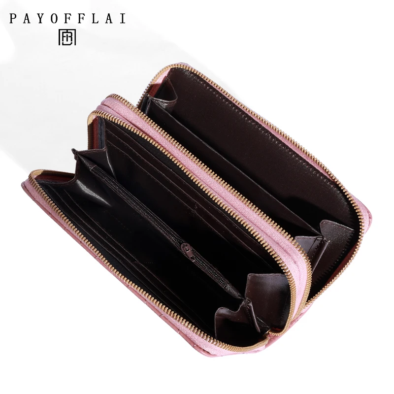 Genuine Madley Women's Tassel Long Wallet Business Card Holder Double Zipper PU Leather Clutch Luxury Wallet And Phone Bag