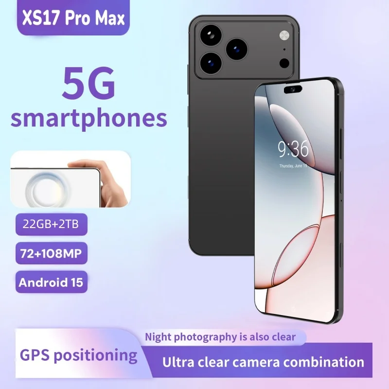 

HOT 2025 new XS17 Pro max original intelligent 5G dual card dual standby Android 15 system global version phones 8000mAh battery