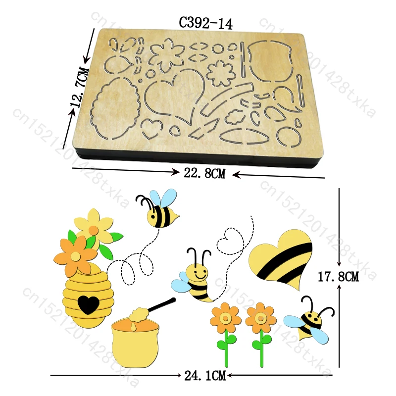 

Wooden dies for scrapbooking, new bee, c392-14 cutting dies