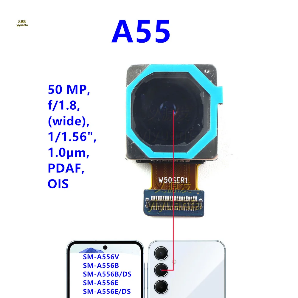

Best Working Backside Big Main Rear View Back Camera Module For Samsung Galaxy A55 SM-A556B A556E Mobile Flex Cable Parts