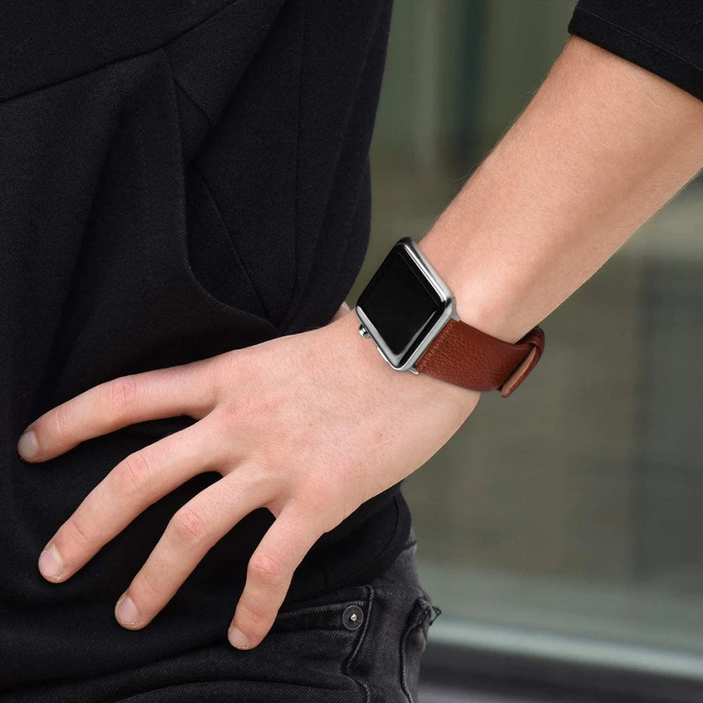 حزام من الجلد ل أبل ووتش الفرقة 49 مللي متر 41 مللي متر 45 مللي متر 40 مللي متر 44 مللي متر 38/42 مللي متر كوريا IWatch سلسلة 8 7 6 SE 5 4 استبدال جدا سوار