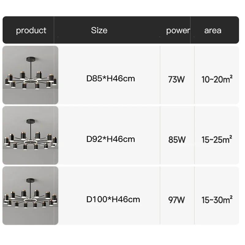 Imagem -06 - Estilo Moderno Luzes de Teto Led Lustre Simples para Sala de Estar Quarto Sala de Jantar Cozinha Design Preto e Dourado