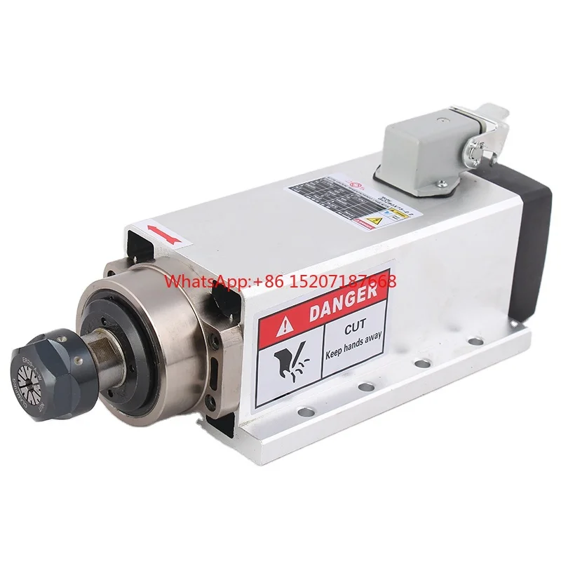 

Powerful Square CNC Spindle Er20 24000rpm 2.2KW 220V/380V Square Air Cooled Flanged Spindle Motor