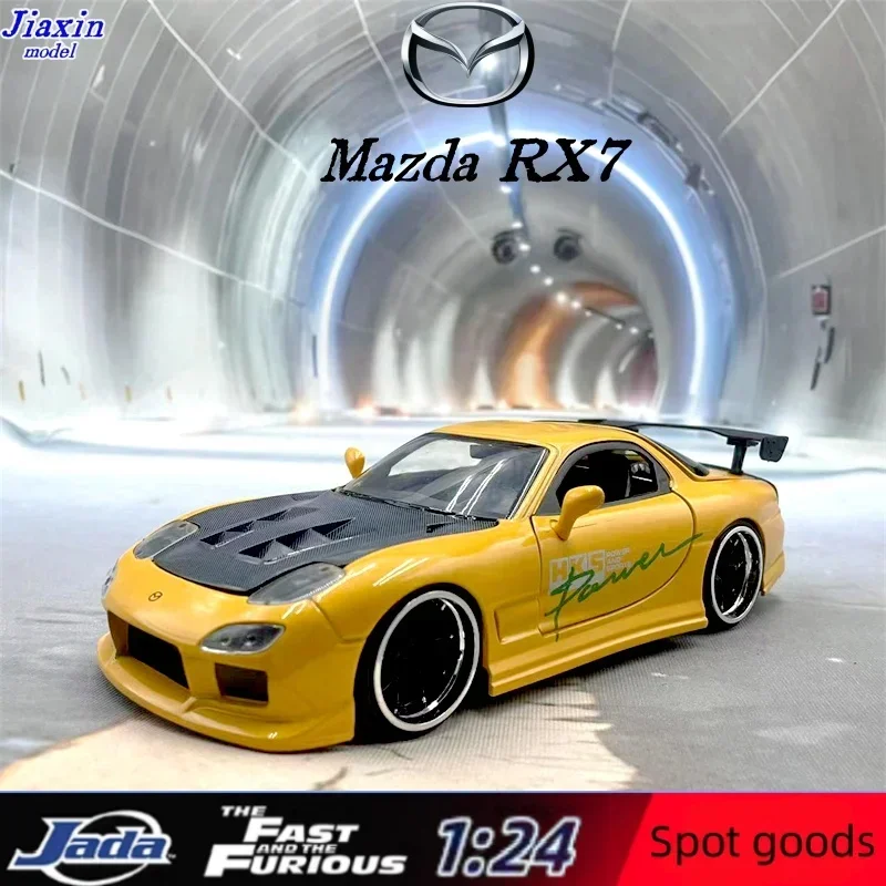 jada1/24 Fast and Furious Tang boss riding Mazda RX7 alloy model decoration collection children's gifts