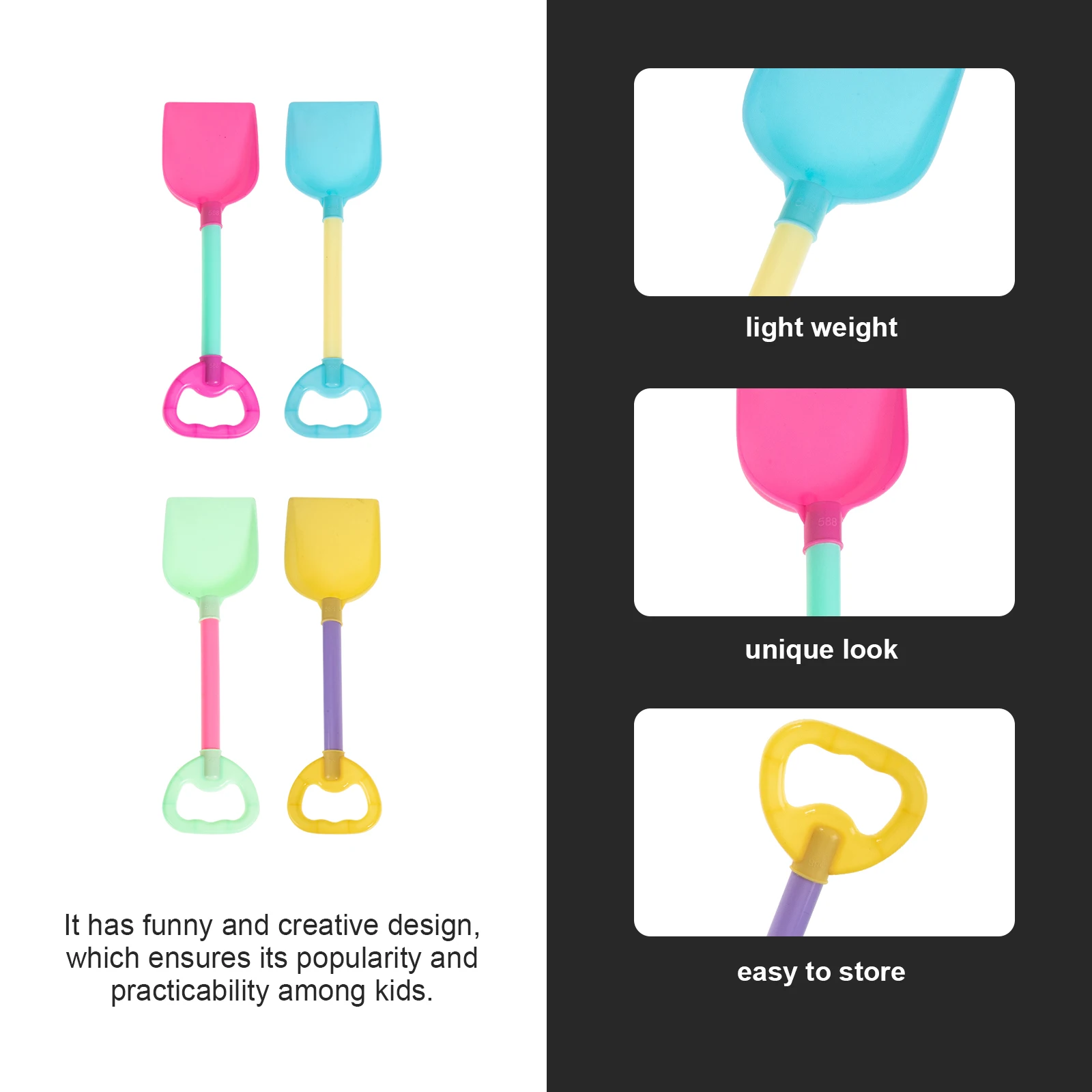 Juego de pala de arena para niños, juego creativo ligero y colorido para playa, regalo de fiesta, parque infantil de piscina, 8 Uds.