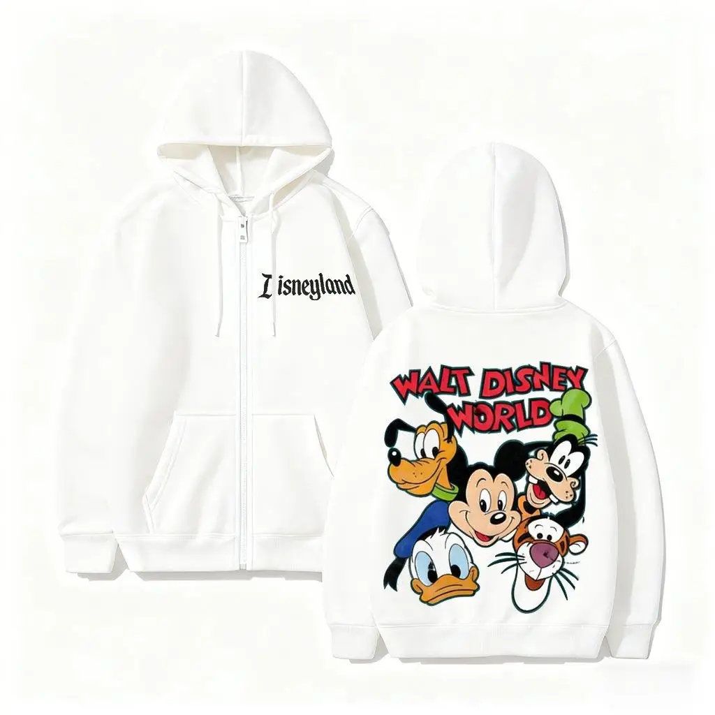 

Толстовка с капюшоном Disney World Disney, толстовка на молнии с принтом Микки Мауса, куртка с героями мультфильмов, повседневная уличная одежда, унисекс, 2026, топы Y2k