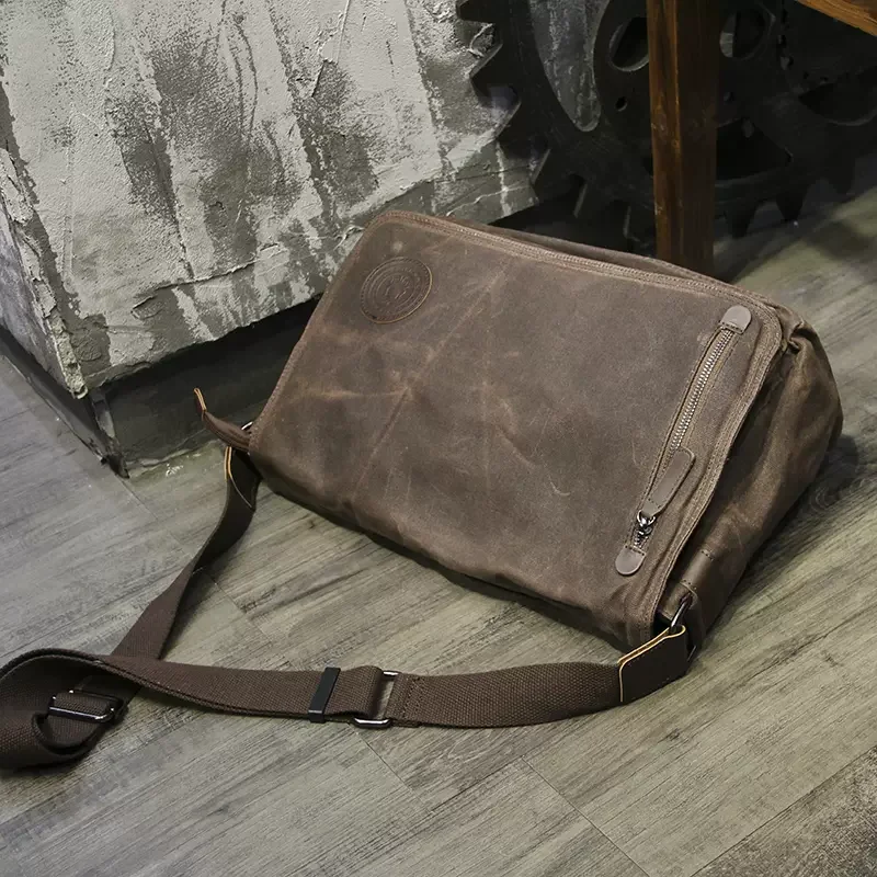 Męska torba Crossbody w stylu Vintage w starym stylu torba kurierska codzienna torba na ramię nowy wzór