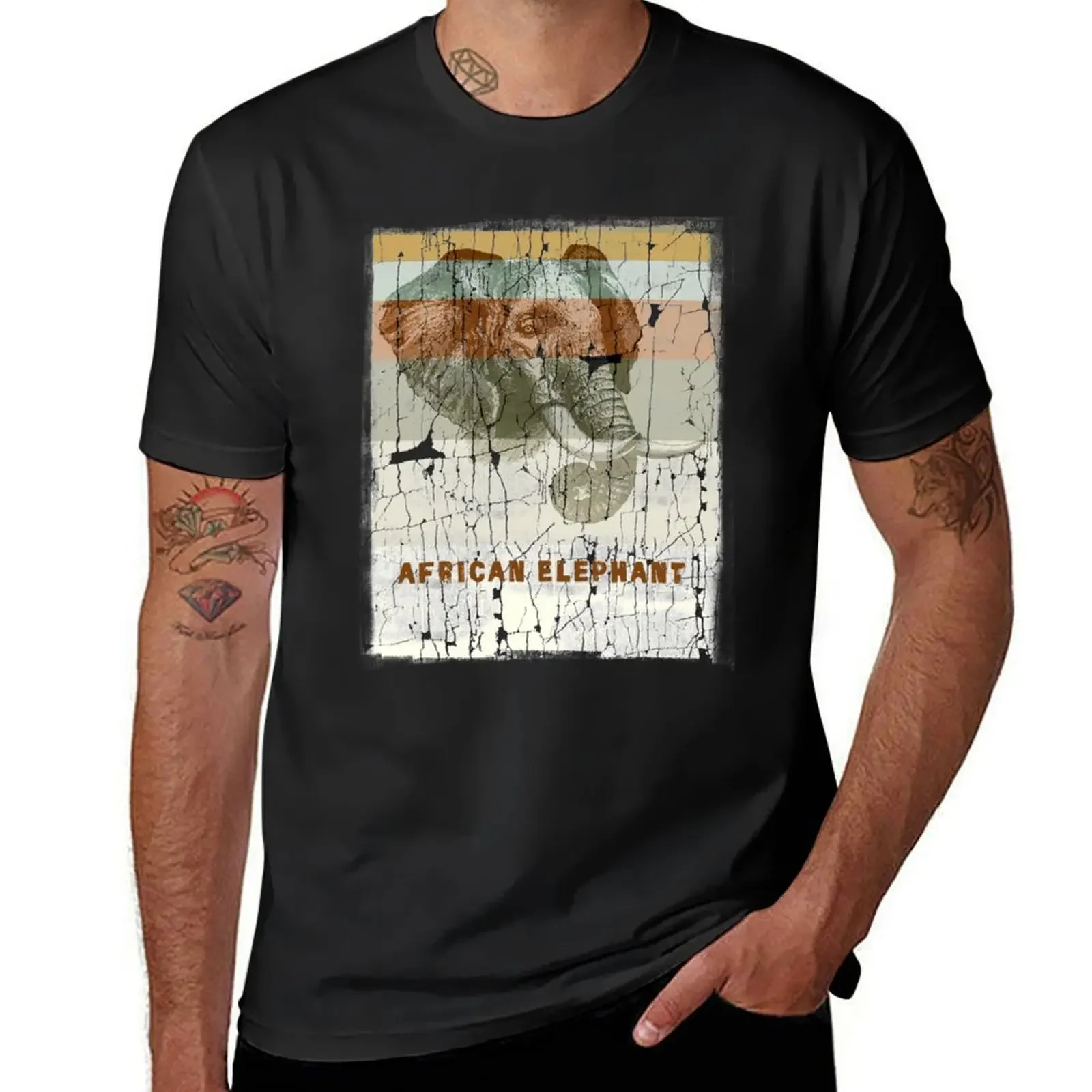 African Elephant - Protect Endangered Species T-Shirt for a boy plus size tops animal prinfor boys Men's clothing