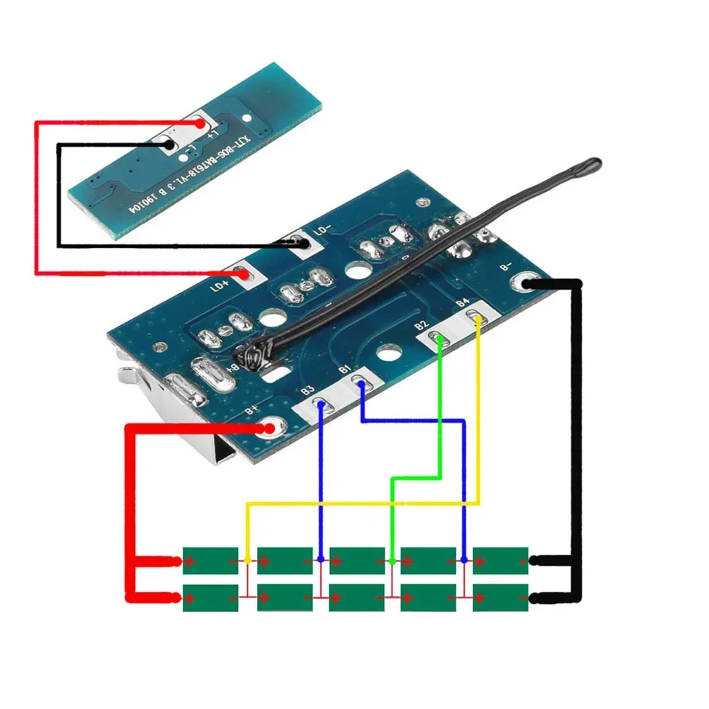 

Easy to Assemble Battery Housing Kit with PCB Circuit Board and Battery Holder – Suitable for Bosch 18V Li ion Battery