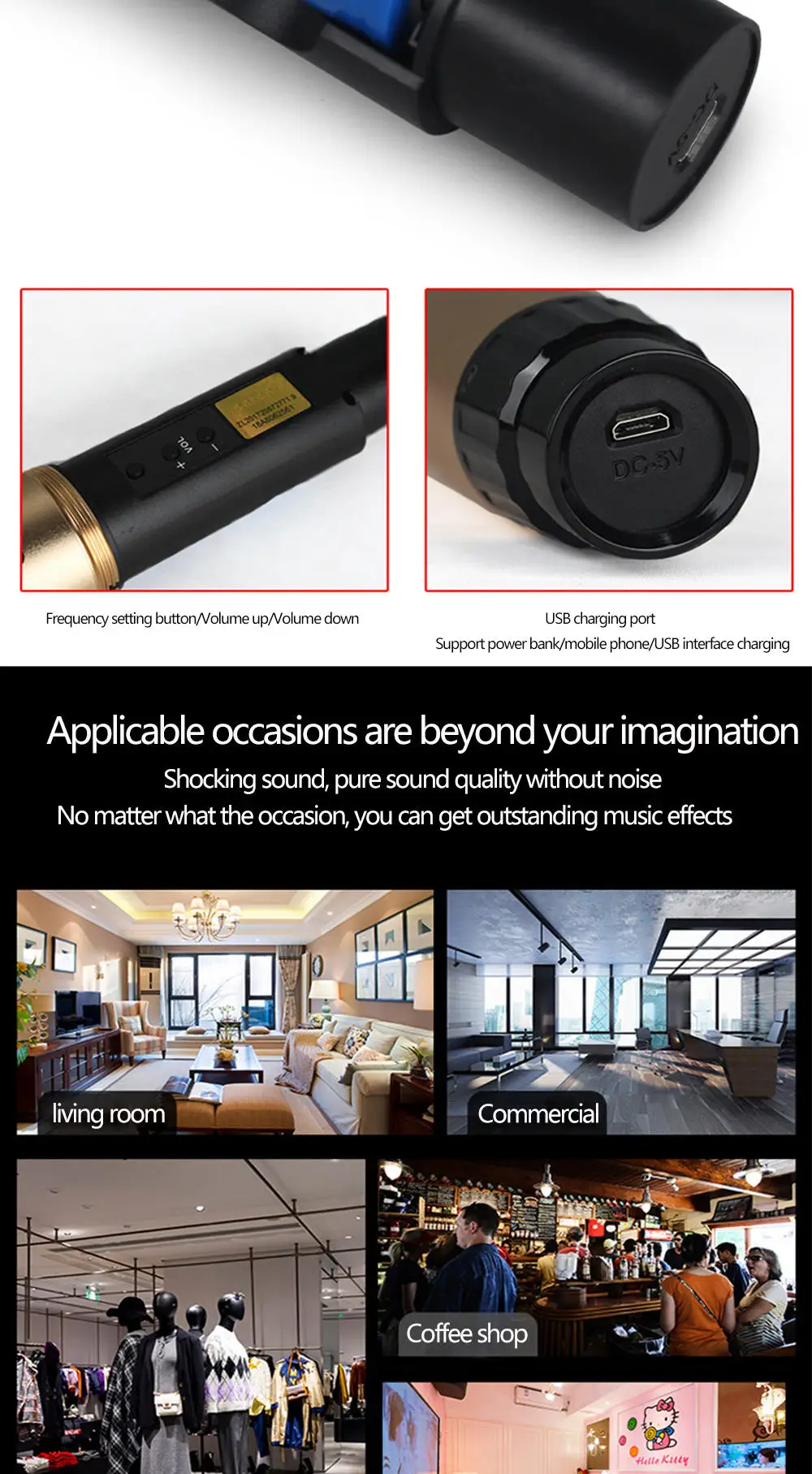 Wireless Audio Processing Professional Wireless Handheld Microphone With Bluetooch For Karaoke And Home Patry