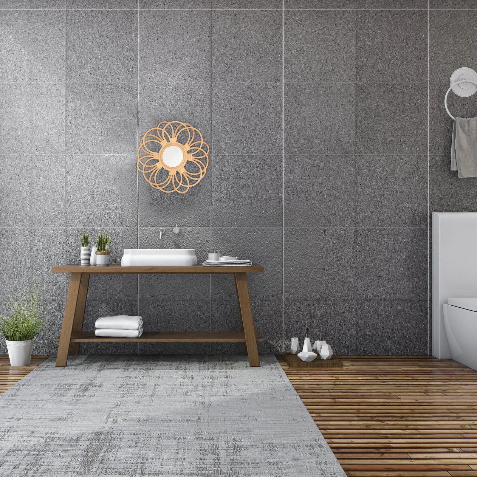 

Vintage Home Decor Wall Decorations for Living Room Rattan Creative Wall-mounted Mirror