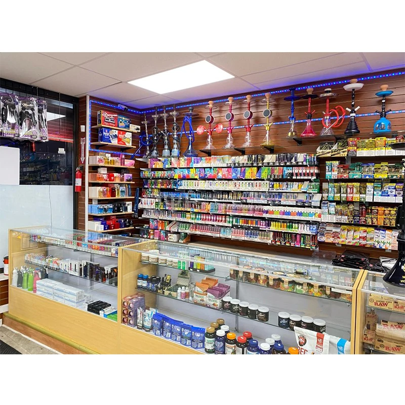 custom.Smoke and small wood showcase store cigarettes kits pens Smoke Cigar Shop Interior Design for Retail Shop