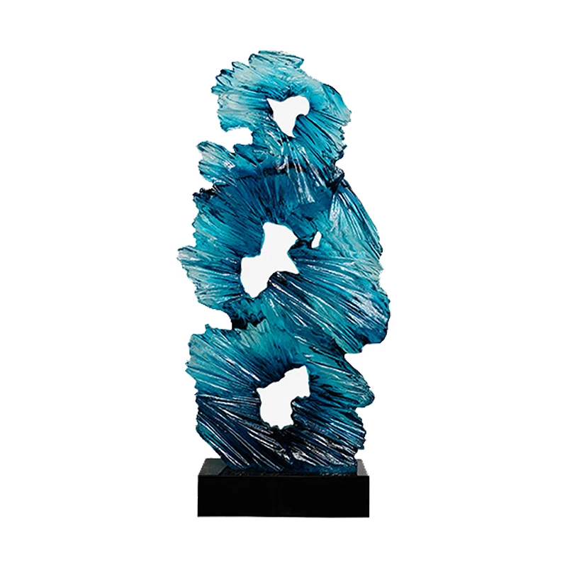 

Large floor-to-ceiling Taihu stone sculpture ornament villa entrance decoration hotel aisle transparent resin