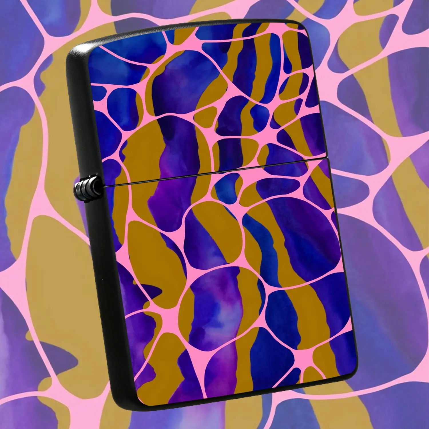 Stylish Abstract Fluid Color Print Lighter, Unique Pink Net Line Art Decor, Portable Trendy Accessory for Daily Use, Party, Camping, Gifting, Delicate Practical Cool Must-Have for All Scenes A Humorous And Interesting Lighter