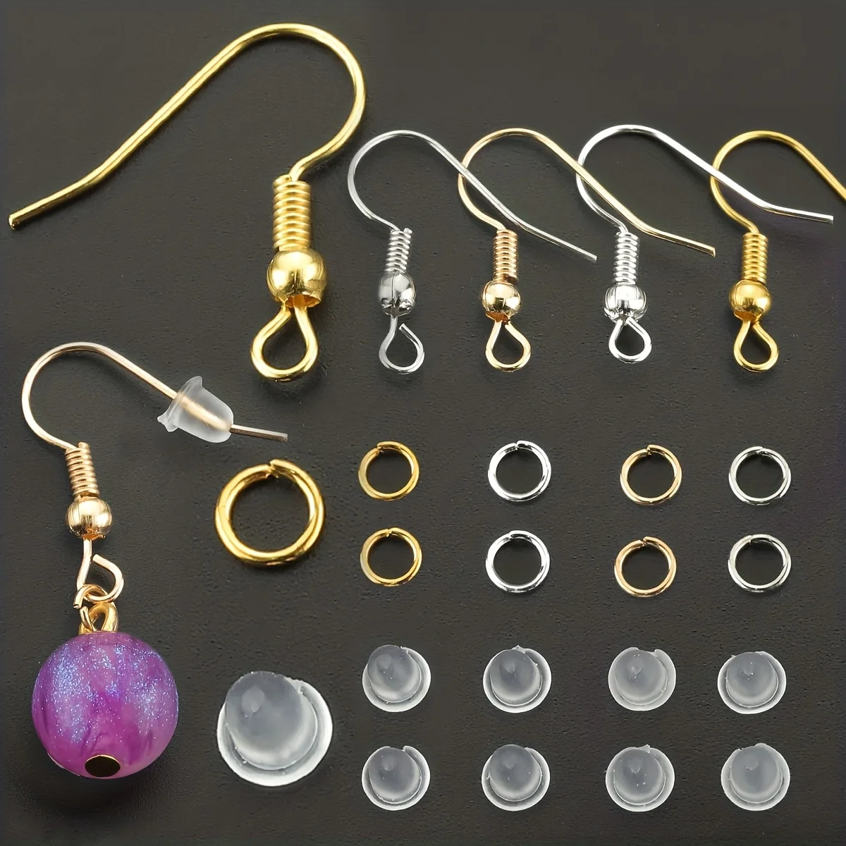 1960 PCS/BOX Jewellery Making Parts Set, Ear Hooks & Open Rings