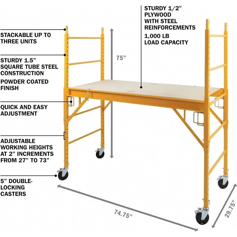 Scaffolding Platform, Bakers Scaffold Ladder Roofing Equipment, 6 ft